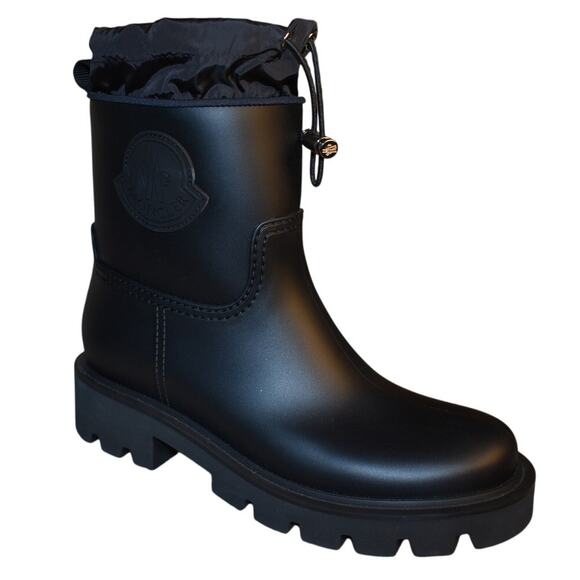 Moncler Women's Black Kickstream Rubber Waterproof Boots Size IT 39 US 9 - Picture 2 of 10